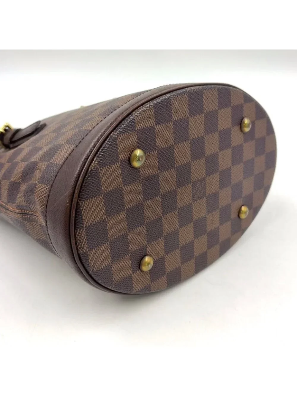 Louis Vuitton Marais Damier Ebene Leather Brown Tote Gold